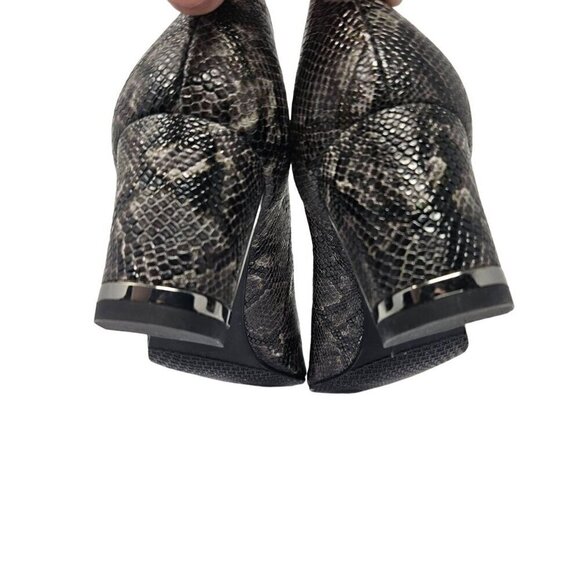 Stuart Weitzman Snakeskin Embossed Leather Pumps Heels Gray Women’s Size 7 Party - Picture 6 of 11